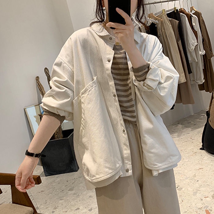 Áo Khoác Tay Dài Có Túi Lớn Thời Trang Nữ Tính