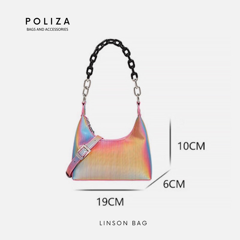 Túi sát nách hoạ tiết phối dây xích với Gam màu cá tính thời trang cao cấp