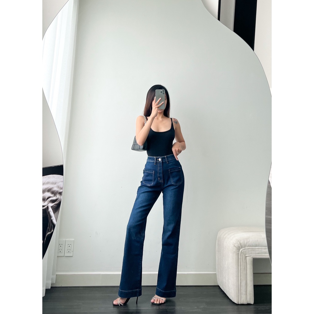 AfterBefore Quần jeans dáng dài ống loe