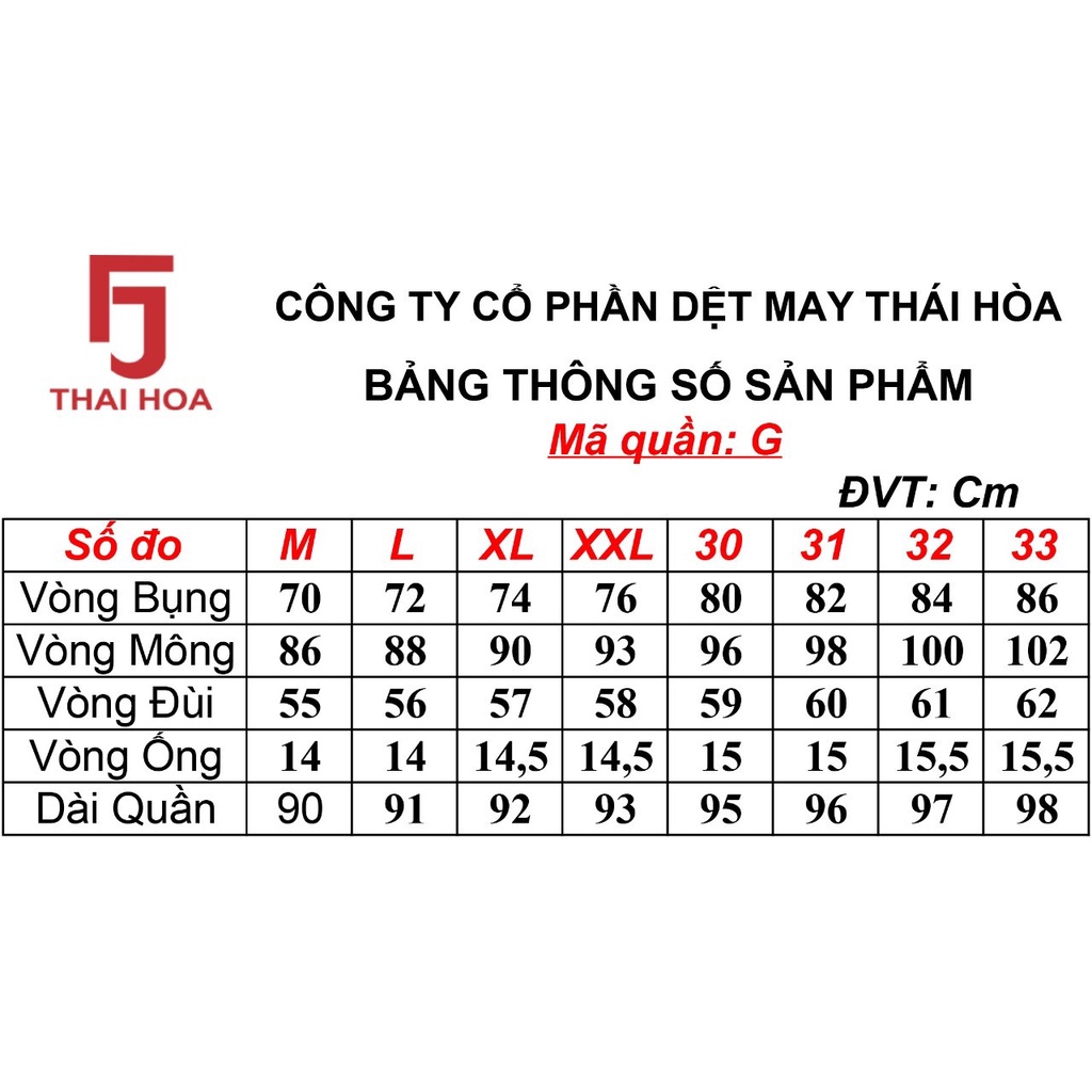 CHÍNH HÃNG THÁI HOÀ Quần lưng cao vải dày co giãn nhiều G517-17