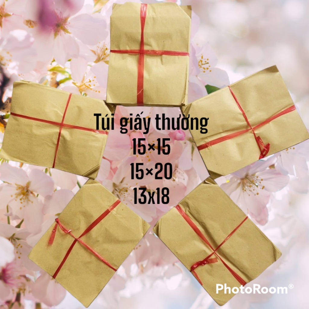 100 Túi giấy xi măng thường mỏng giấy màu vàng nhiều szie  đựng bánh khoai mỡ ,bánh tráng nướng-quannaocungcan126