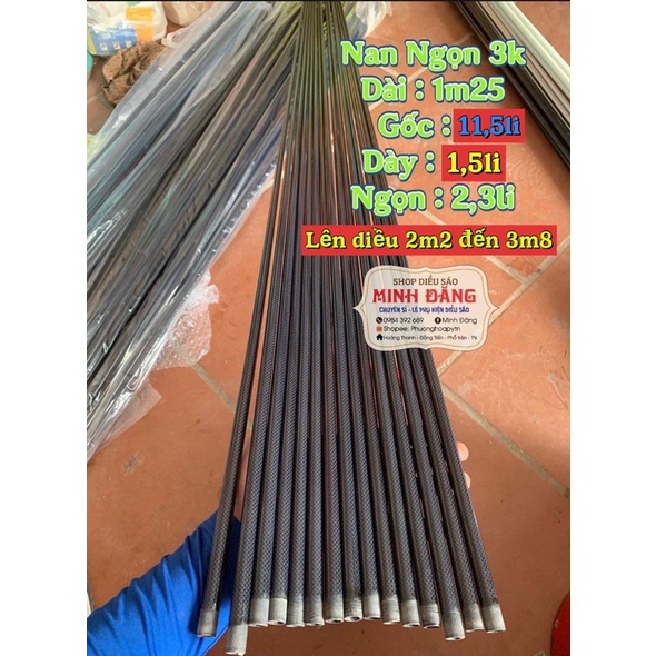 Nan cacbon vân 3k Víp - lên diều - làm cần câu