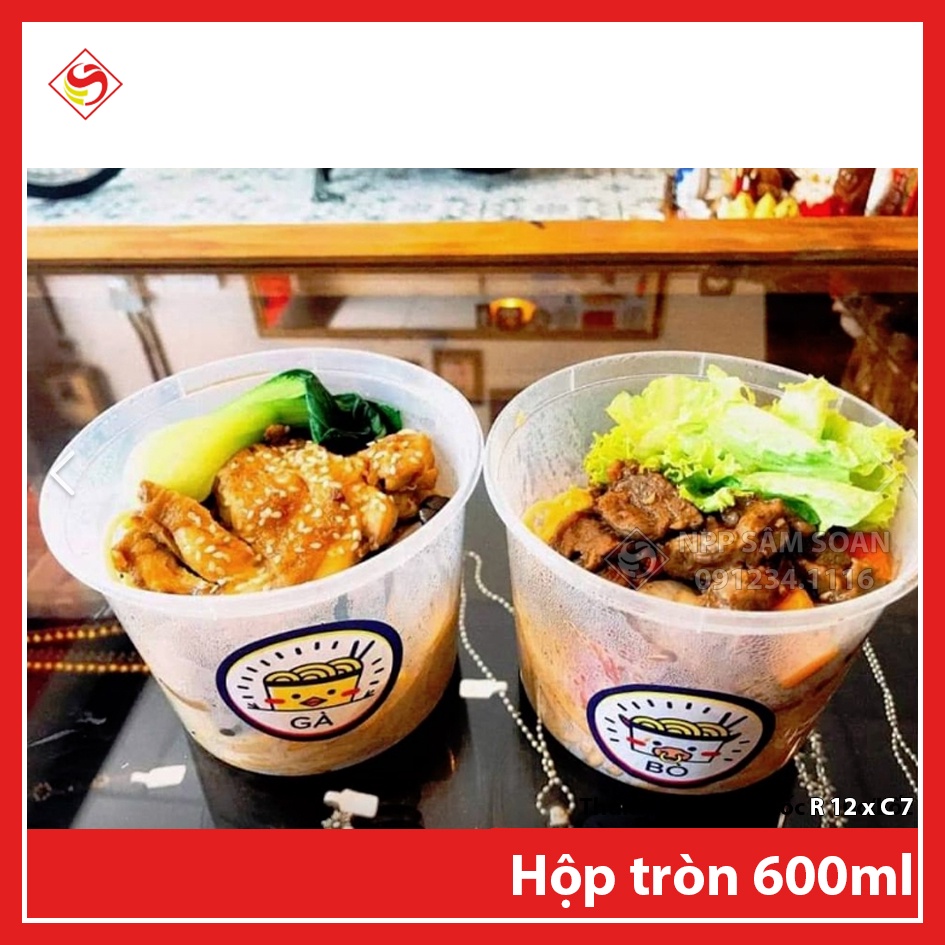 10c - Hộp tròn 600ml - đựng chè cơm cháo