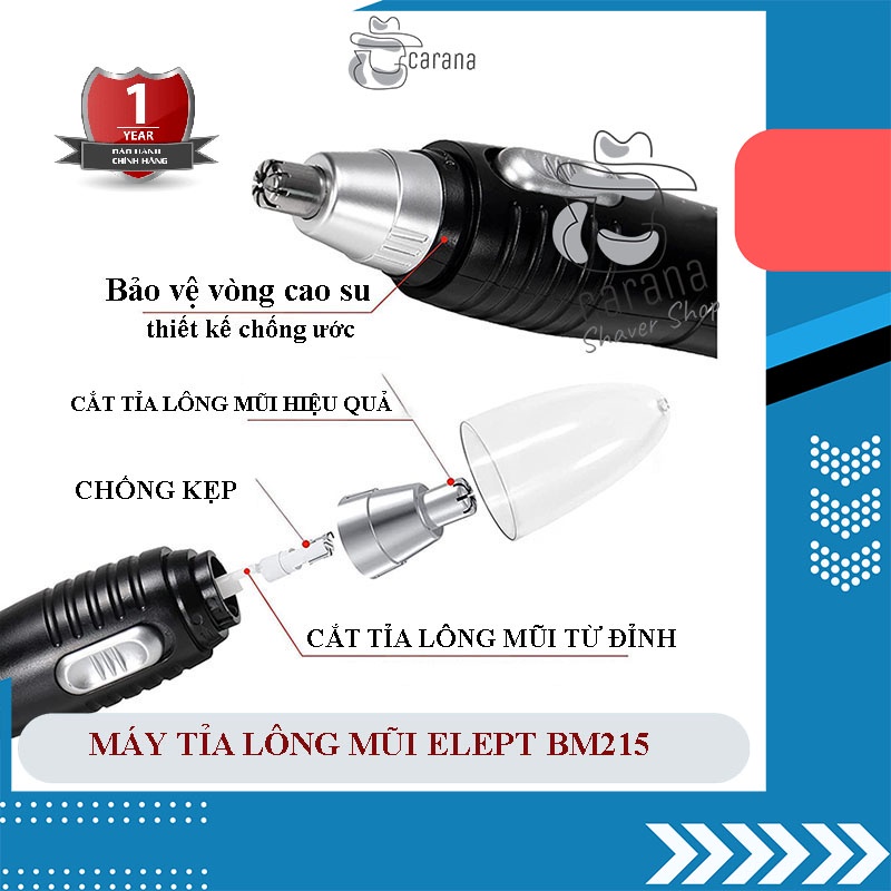 Máy tỉa lông mũi Elept BM215, máy cắt lông mũi, máy cạo lông mũi, cạo lông mũi, tỉa lông mũi, may tia long mui