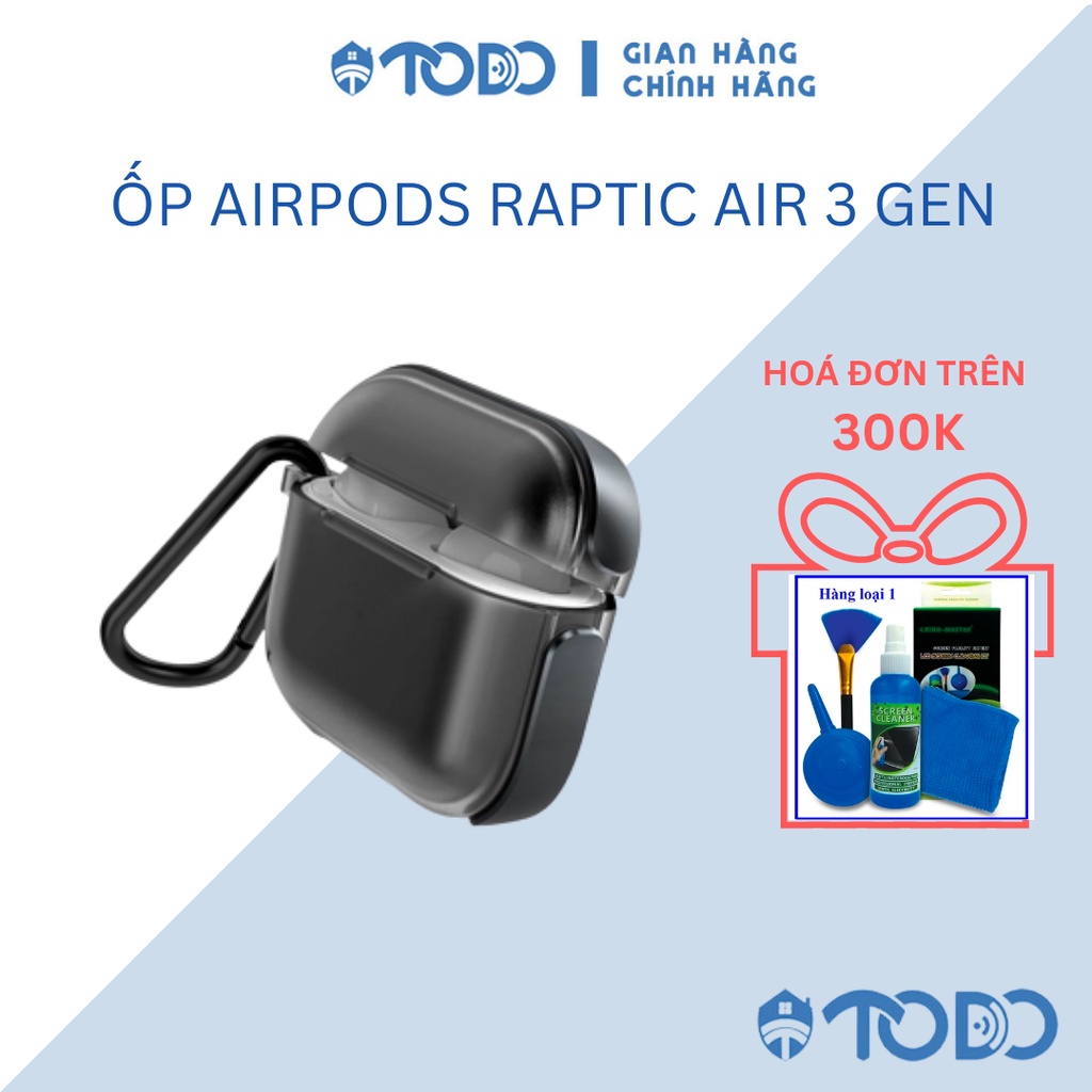 Vỏ Case ốp tai nghe Airpod 3 X-Doria Raptic Air Khung Viền Kim Loại Chống Sốc 2M tặng kèm móc khoá