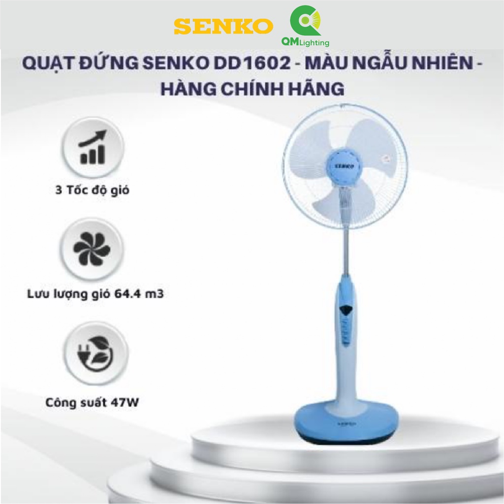 Quạt đứng Senko DD1602 - Màu ngẫu nhiên - hàng chính hãng