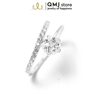 [Mã SKAMCLU8 giảm 10% cho đơn từ 100K] Nhẫn bạc QMJ Ngôi sao băng nạm đá tấm trẻ trung - Q078