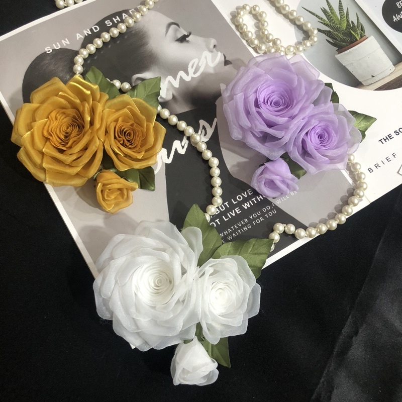 Hoa cái áo handmade- Chùm hoa 2 nụ nhỏ- Hoa size 12cm