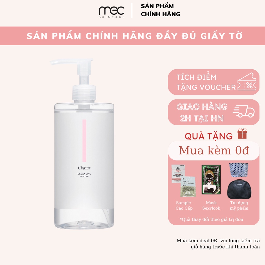 Nước tẩy trang Chacott Nhật Bản for Professionals Cleansing Water 500ml (mẫu mới) - Mecskincare