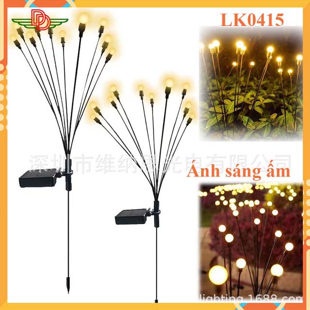 Đèn Đom Đóm Năng Lượng Mặt Trời - ánh trắng và ánh sáng vàng- lk0415-6 heads
