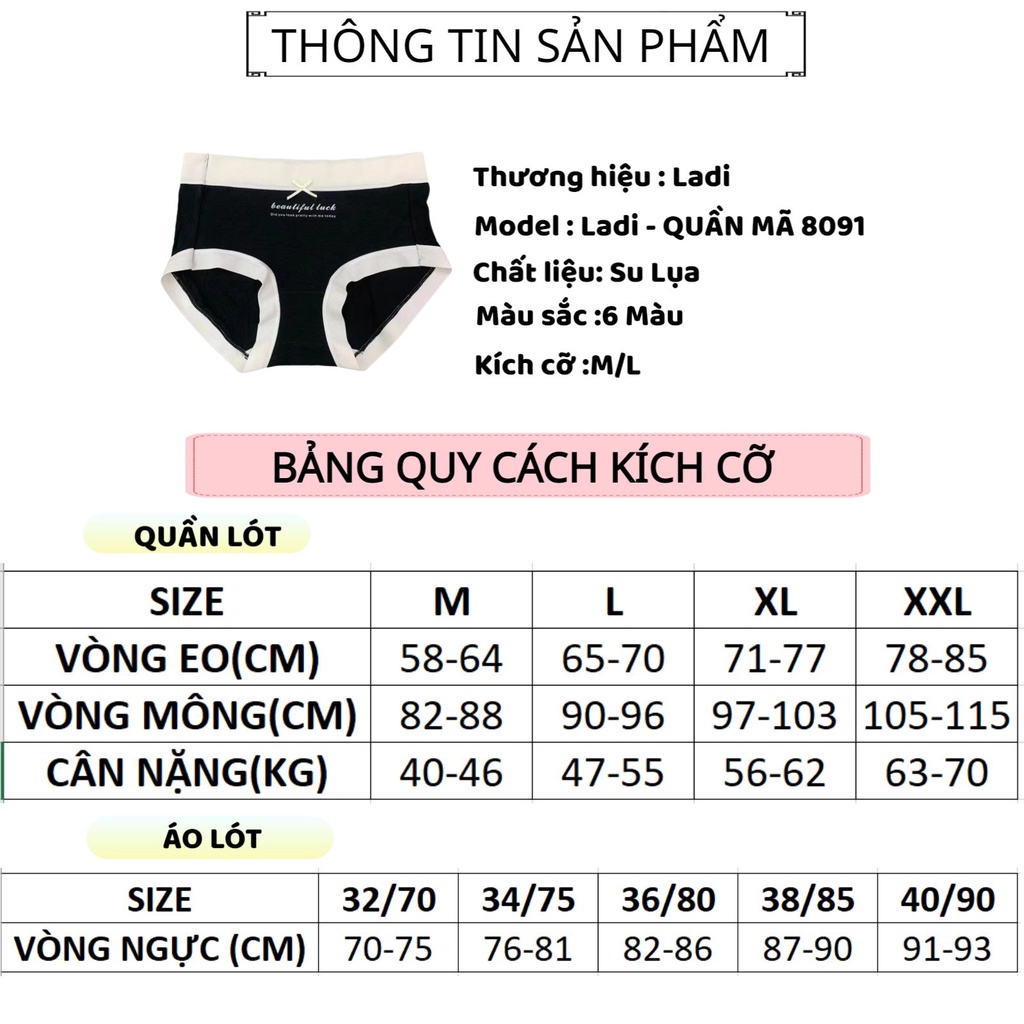 Quần Lót Nữ LADI Cao Cấp Thiết Kế Su Lụa Tàng Hình Siêu Mỏng Mềm Mại MÃ 8091