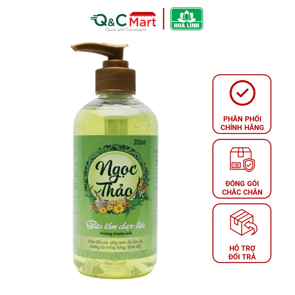 Sữa tắm dược liệu dưỡng thể, trắng da Ngọc Thảo 350ml hương thanh mát cá tính - NT1_02 - Q&C Mart