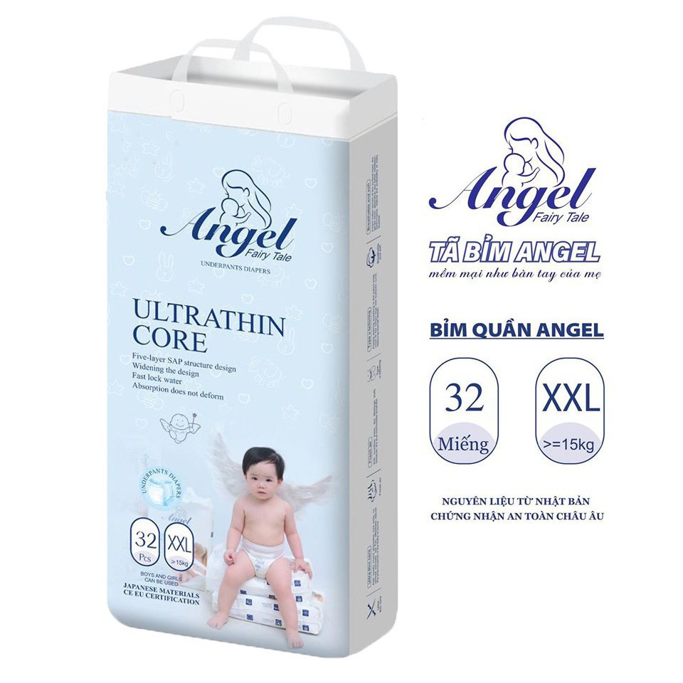 Bỉm Quần ANGEL Absorbent Size M38 - L36 - XL34 - XXL32 - XXXL30 - 1 Bịch