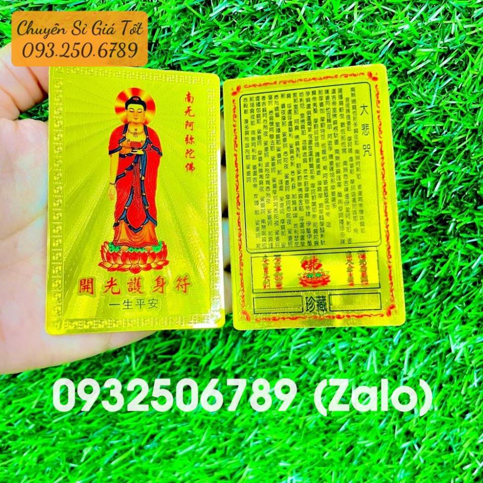 [GIÁ SỈ] Kim Bài Đức Phật Thích Ca Cầu Bình An May Mắn Plastic - Đã Khai Quang