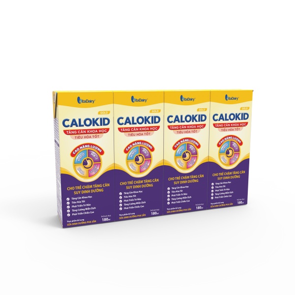 SBPS Calokid Gold 180ml giúp bé tăng cân khoa học, tiêu hóa tốt ( thùng 48 hộp) - VitaDairy
