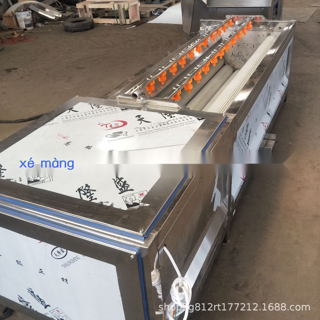 ○Máy làm sạch con lăn củ cải và khoai tây Thiết bị làm sạch vỏ củ sen khoai lang Máy làm sạch bàn chải mềm