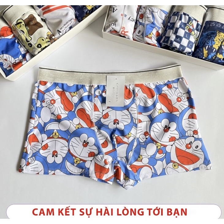 Combo 5 quần sịp quần lót nam thun lạnh doremon hoạt hình 4 chiều