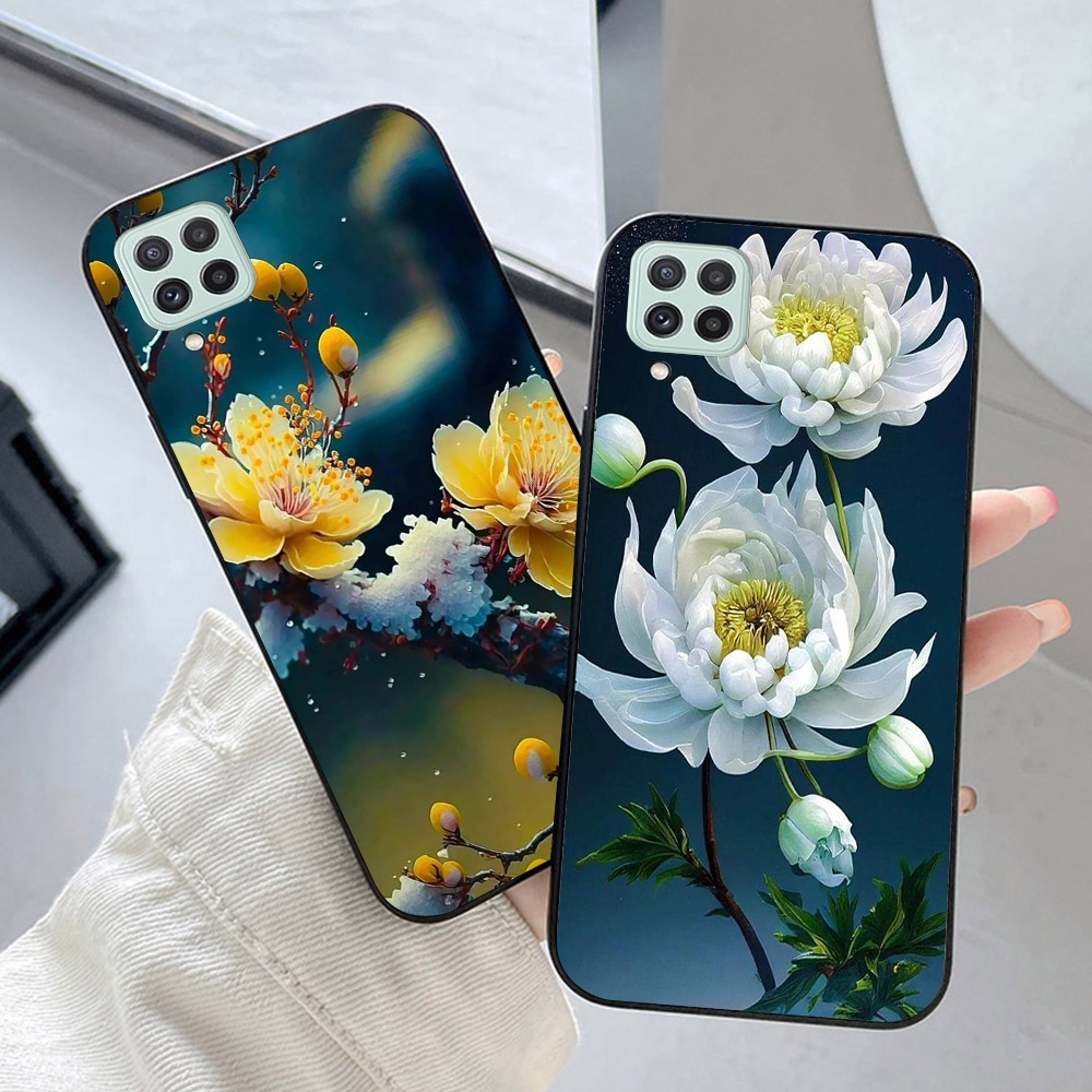 Ốp lưng Samsung a22 4G / a22 5G / m32 4g/ m62 in nhám hình hoa cỏ