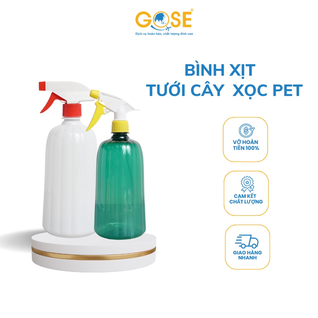 Bình xịt tưới cây cảnh mini 500ml 1l GOSE thiết kế sọc pet đồ làm vườn tiện lợi