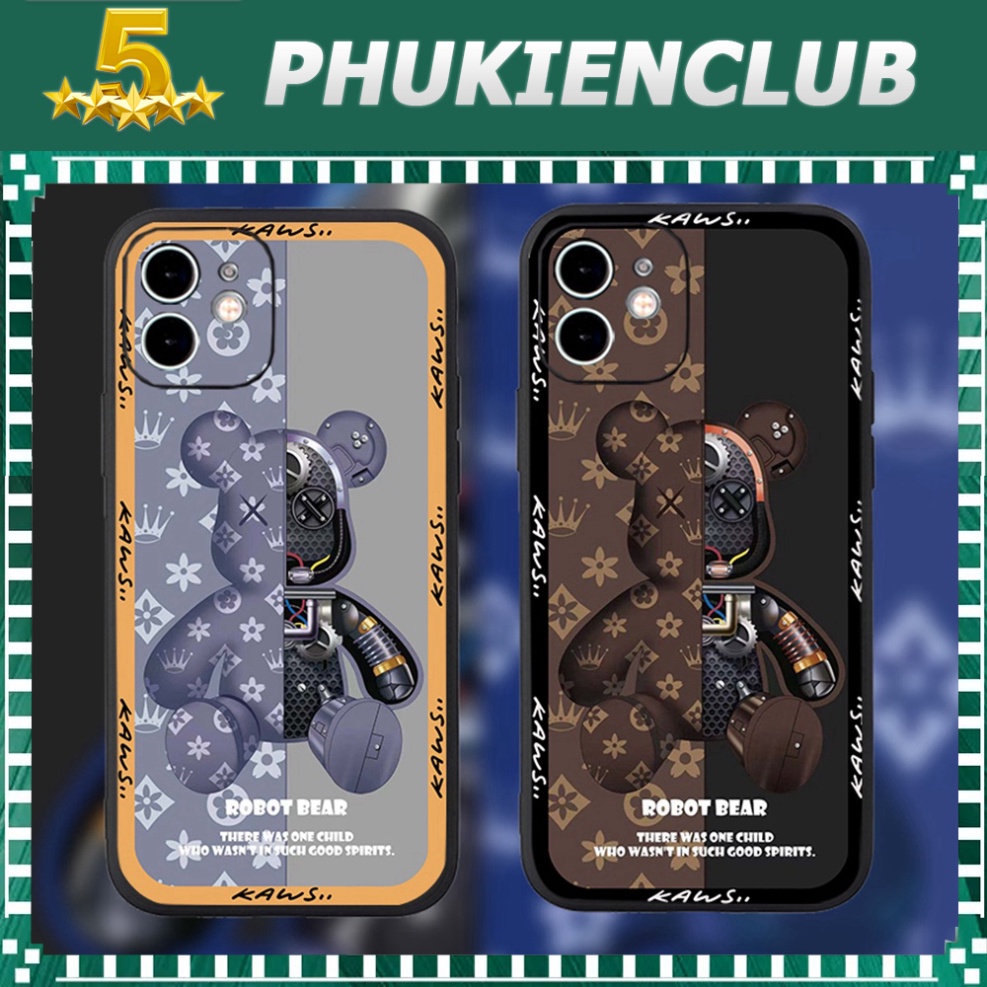 Ốp Lưng Iphone Cạnh Vuông  Hình Kaw Viền Đen + Vàngiphone 6/ 7/ 8 Plus/ SE2/ X/ XR/ XSMAX/ 11/ 12/ 1