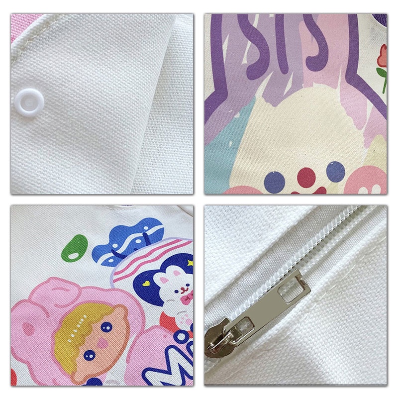 Túi đeo vai YADOU vải sức chứa lớn họa tiết hoạt hình dễ thương dành cho học sinh