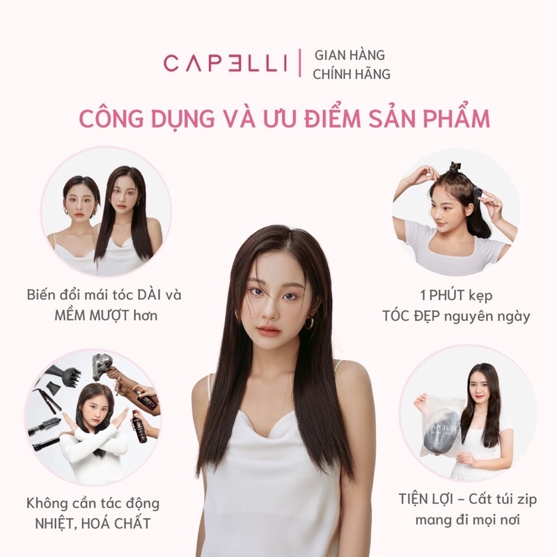 Tóc kẹp Cappelli kèm tóc mái và dưỡng