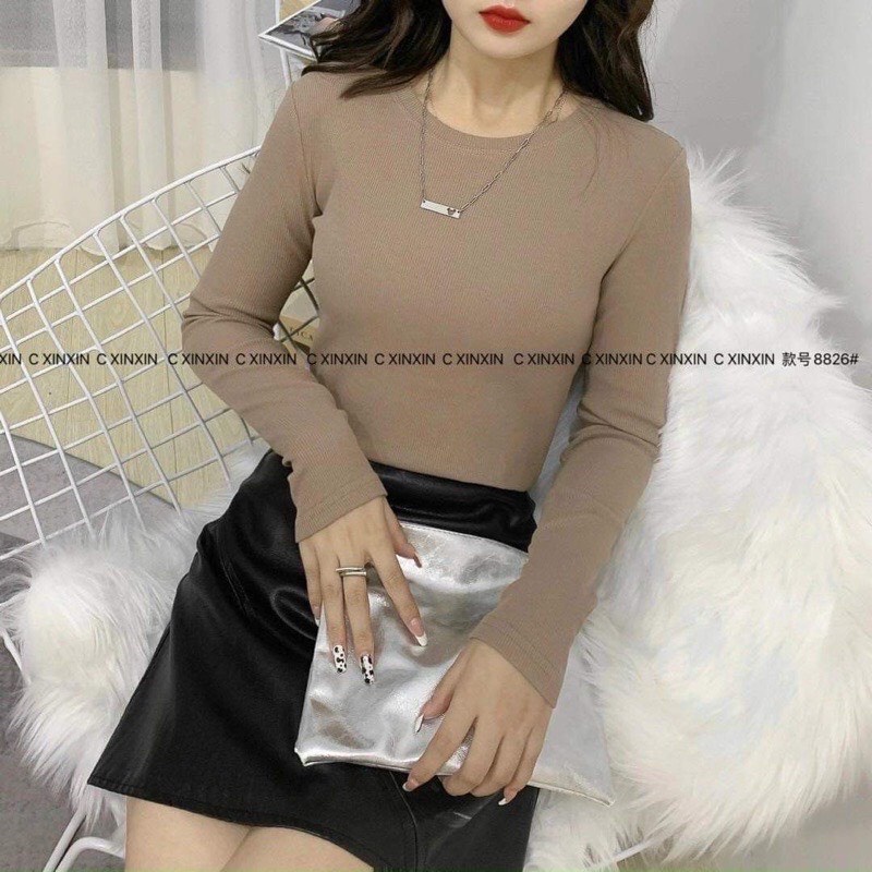 Áo thun tăm nữ tay ngắn cổ tròn basic đẹp hàng Quảng Châu dày dặn co giãn tốt ôm body, áo phông form ôm đẹp 41901 5