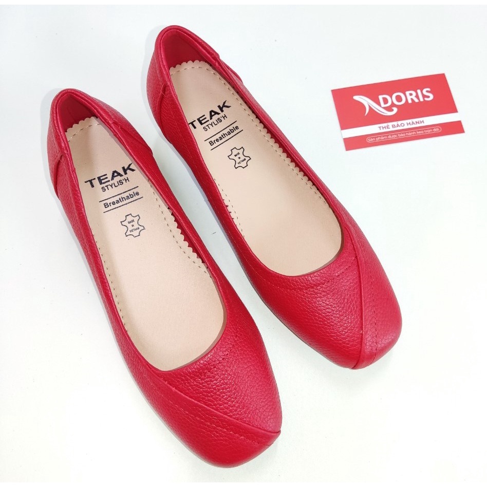 Giày Búp Bê Đế Xuồng da thật 3cm mũi vuông 304- FOMR CHUẨN- CÓ BẢO HÀNH.