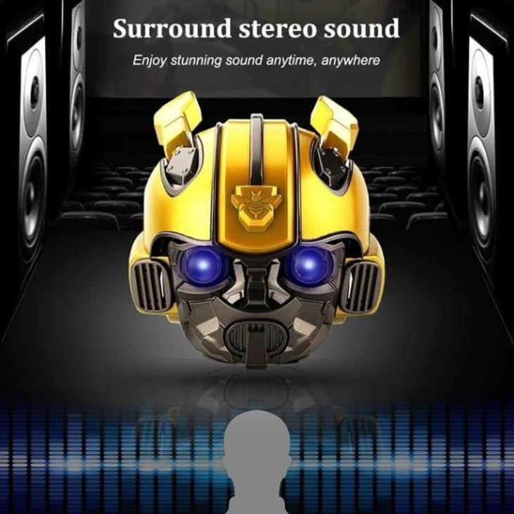 Loa Bluetooth Nghe Nhạc Bumblebee Đầu Robot Mắt Có Đèn Led Xanh Âm Thanh Sống Động