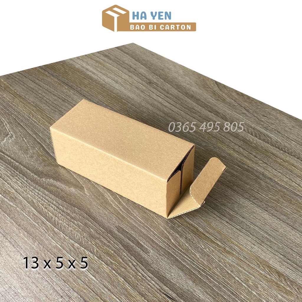 5 x 5 x 13 cm - Combo 100 Hộp carton đóng hàng nắp gài 13x5x5 cm