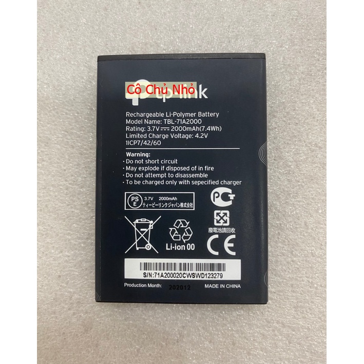 TBL-71A2000 Pin Thay Thế Cho TP-LINK M7350 từ ver 5, M7300, M7200, M5250, M5350