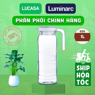 Bình Nước Thủy Tinh Luminarc Dona Embossment Circle 1L - L0434 | Phân Phối Chính Hãng