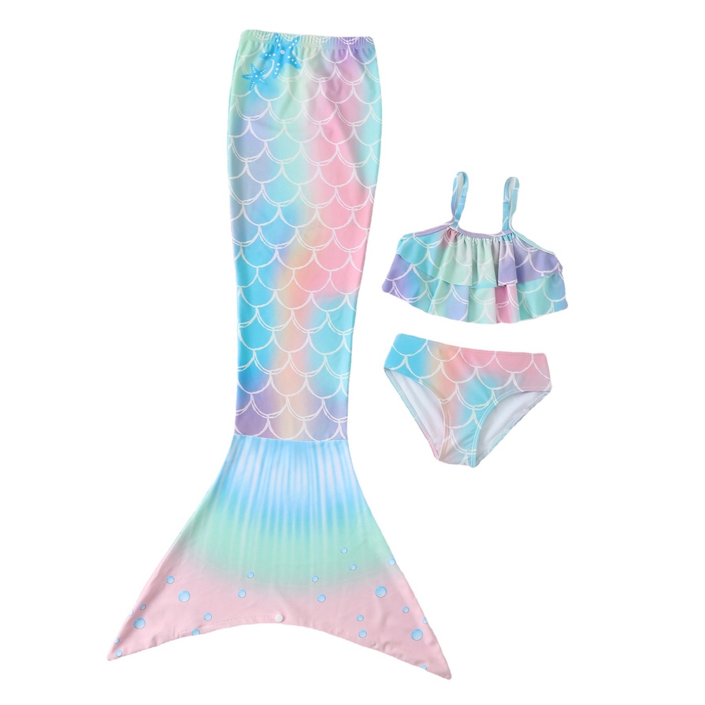 Bộ bơi bé gái nàng tiên cá có đuôi cá set bơi ba chi tiết cho bé gái siêu xinh size từ nhỏ tới đại
