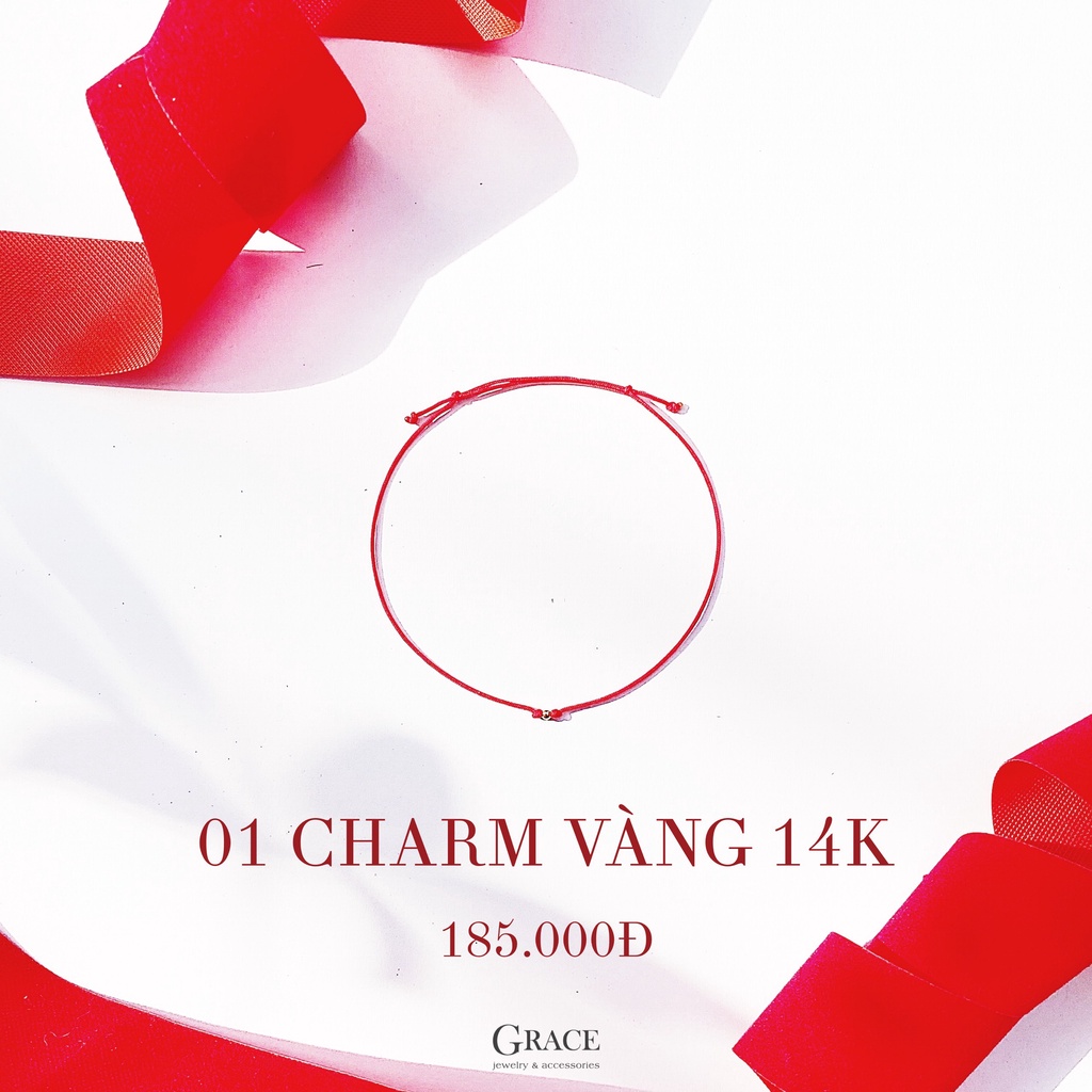 Lắc May Mắn Chỉ đỏ Bi Vàng 14K Grace Jewelry