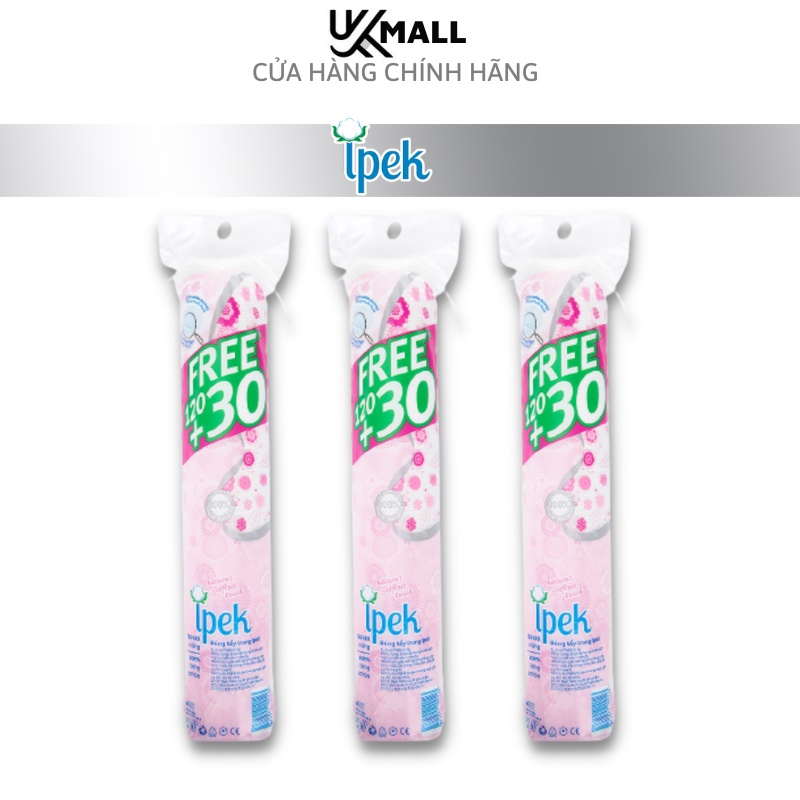 BÔNG TẨY TRANG IPEK KLASIK 100% COTTON 150 PAD