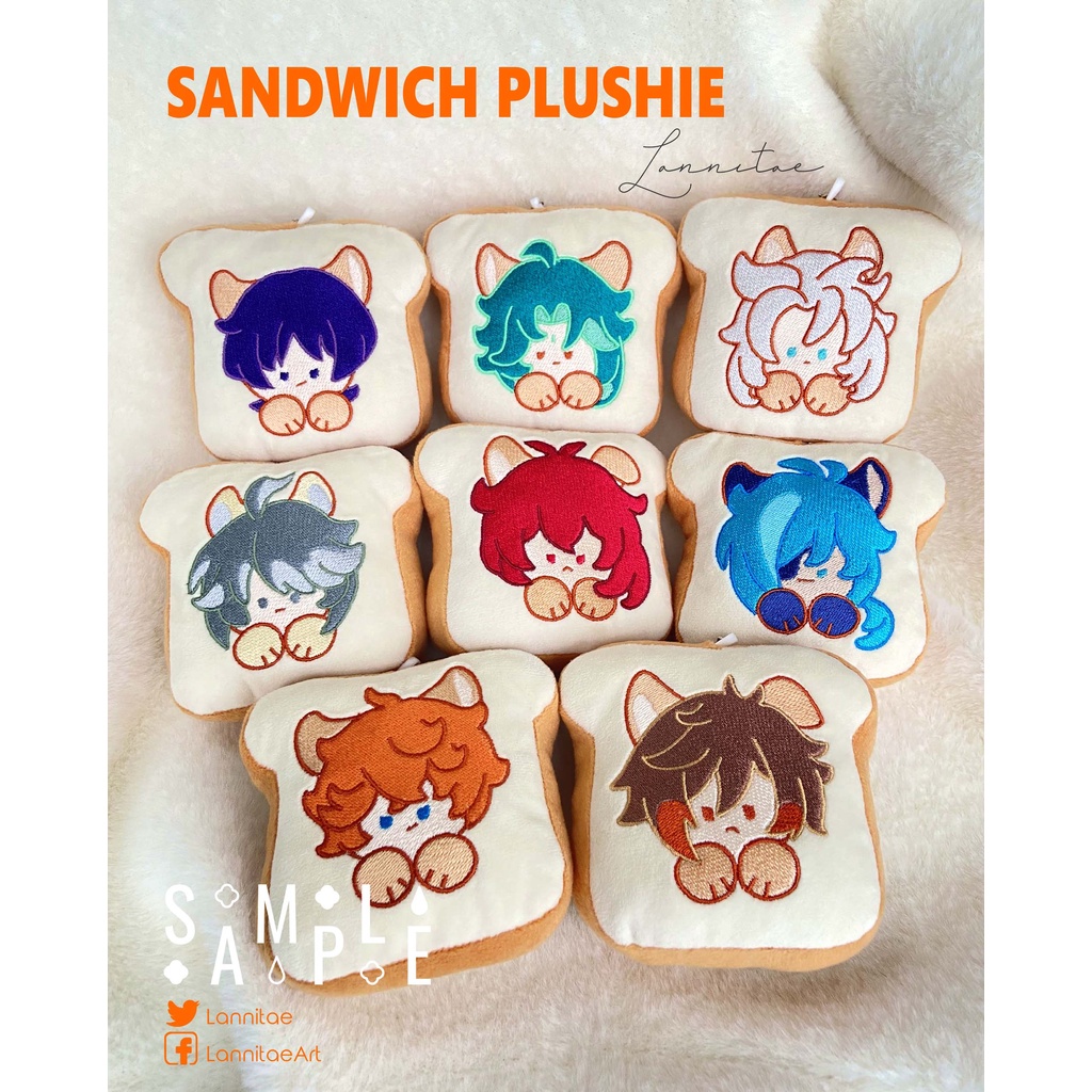 Plushie nhồi bông bánh mỳ sandwich nhân vật Genshin Impact