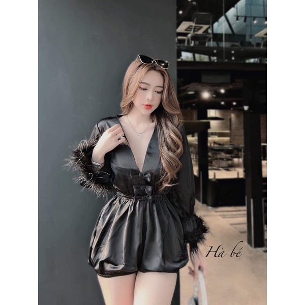 Jum nơ tay dài phối lông