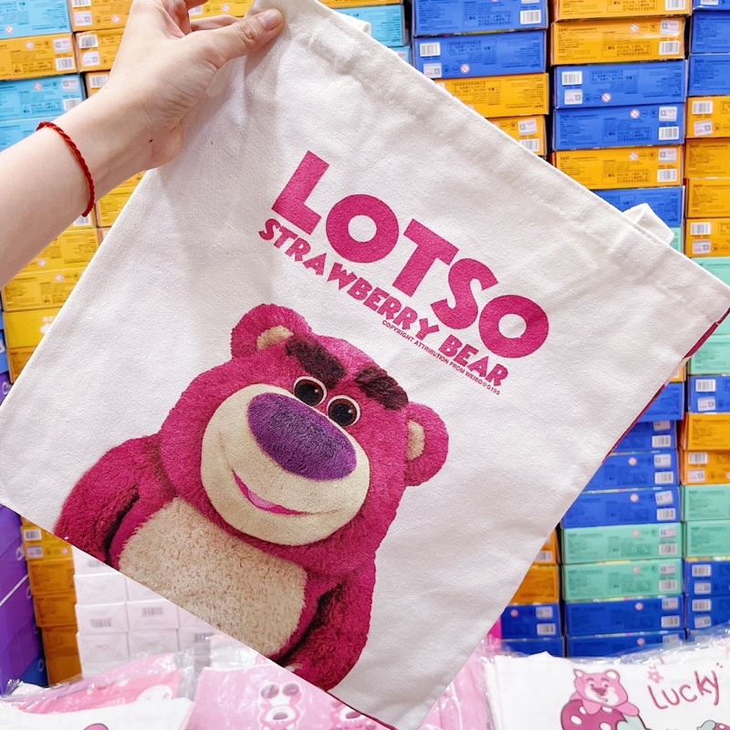 Túi Tote Vải Canvas Gấu Dâu Lotso Bear/Thỏ Tím/Kuromi Cute Đi Học, Đi Làm