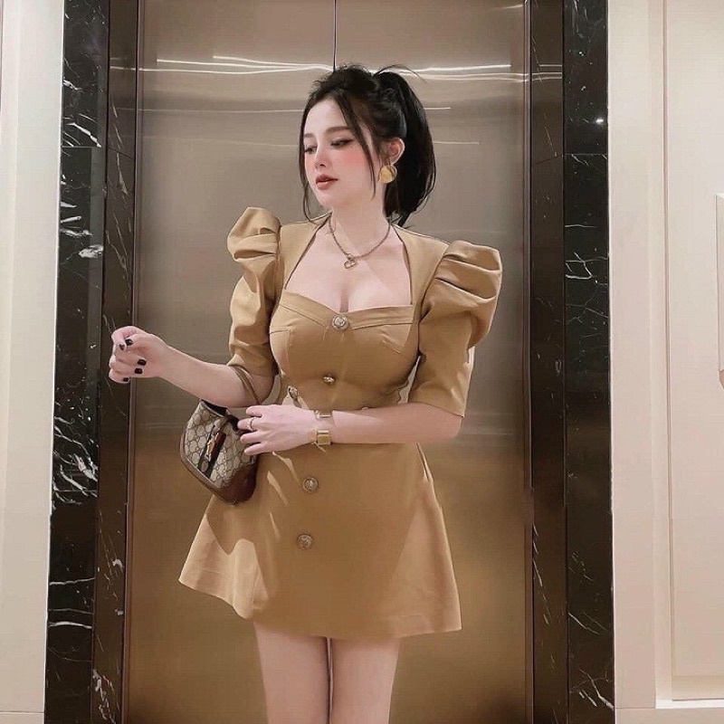 đầm A tay phồng nhẹ bigsize 55kg-90kg❌❌