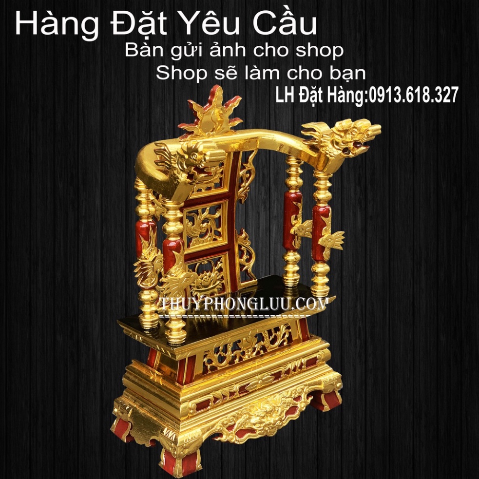 Long ngai thờ gia tiên gỗ gụ sơn son thếp vàng - Hàng Đặt