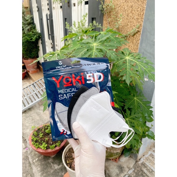 Khẩu trang Yoki 5D Medical Safe Mask Siêu Dễ Chịu-1 bịch 10 cái