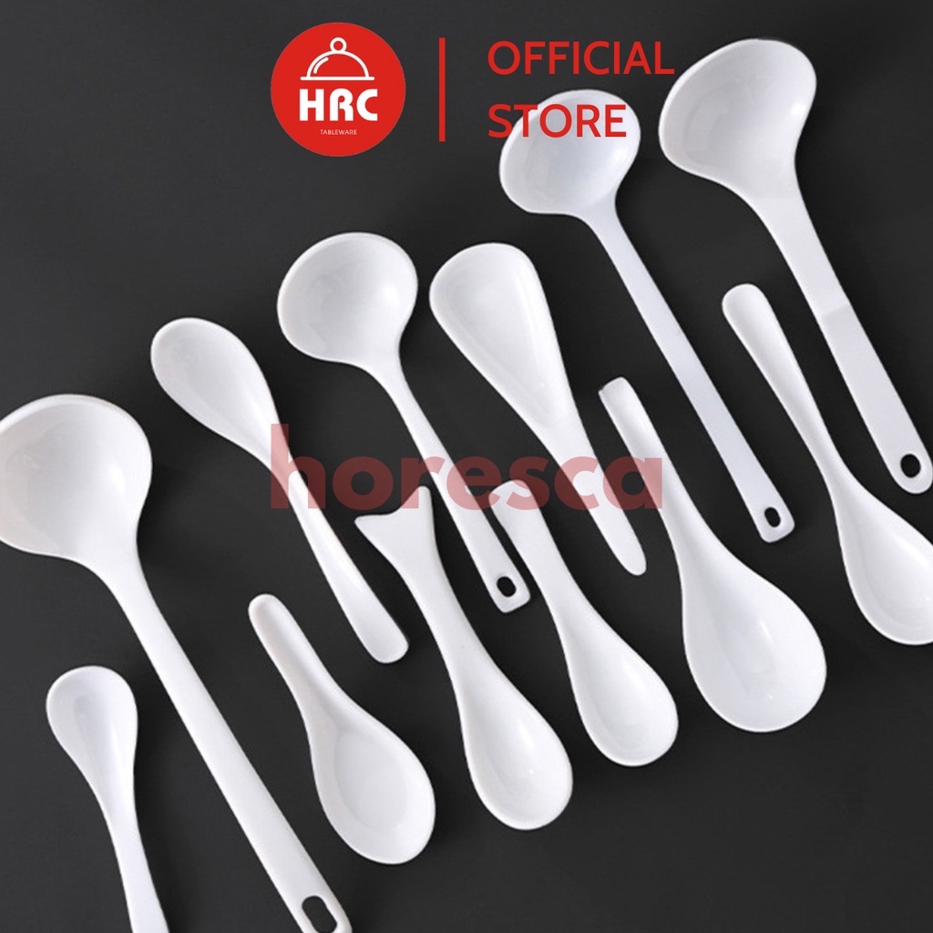 Muỗng cơm, thìa cơm, vá súp nhựa phíp melamine Superware màu trắng đủ size