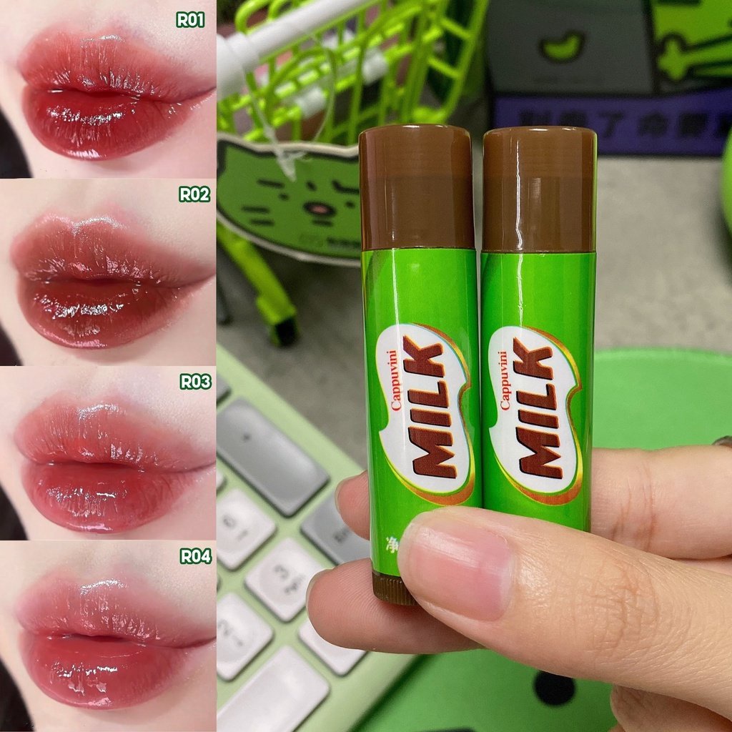 Set 3 son dưỡng có màu Cappuvini Milk dưỡng ẩm đào cacao