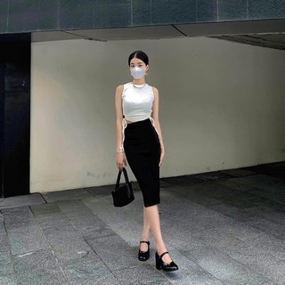 Chân váy thun gân dáng bút chì hàng thiết kế cao cấp siêu đẹp