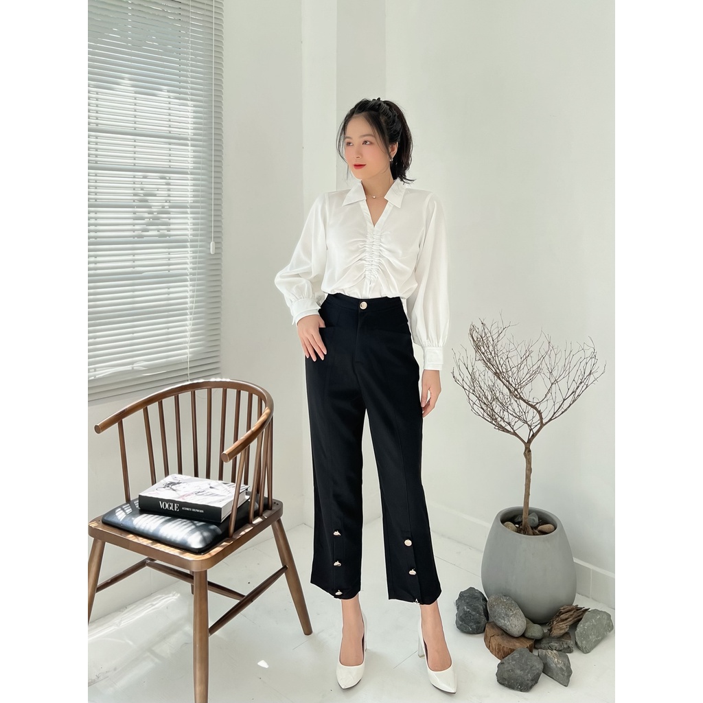 Quần Nữ Baggy Cạp Cao Phối Nút Sinu Pants - GOÛT DE JUN