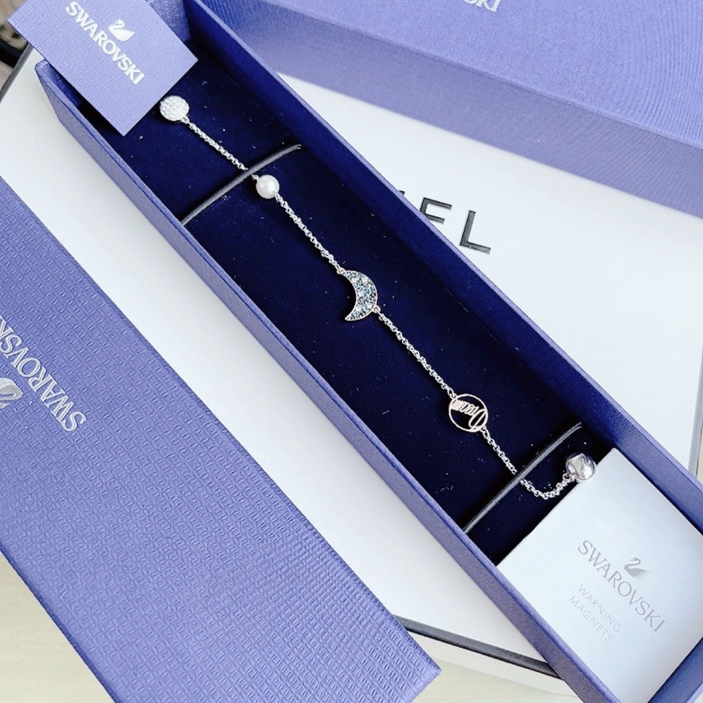 Lắc tay Swarovski Remix Collection Vòng tay Swarovski 5490934 hình mặt trăng - size M