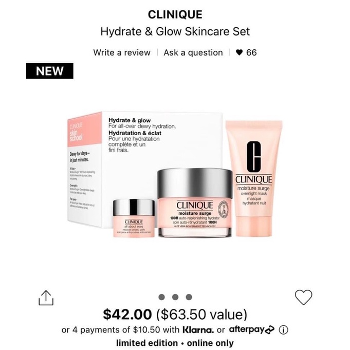 Set dưỡng da Clinique Hydrate & Glow