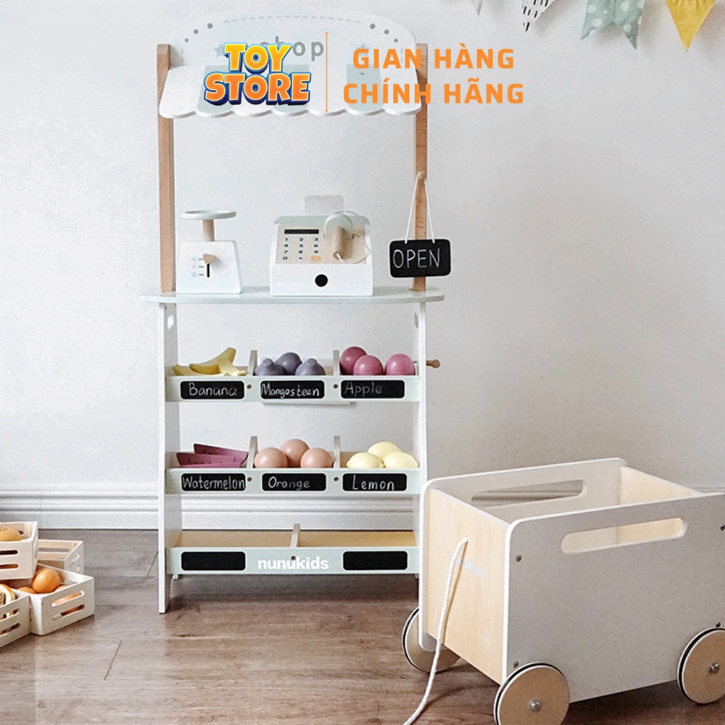 Bộ đồ chơi quầy bán hàng, quầy siêu thị bằng gỗ cao cấp cho bé nunukids FUDAER