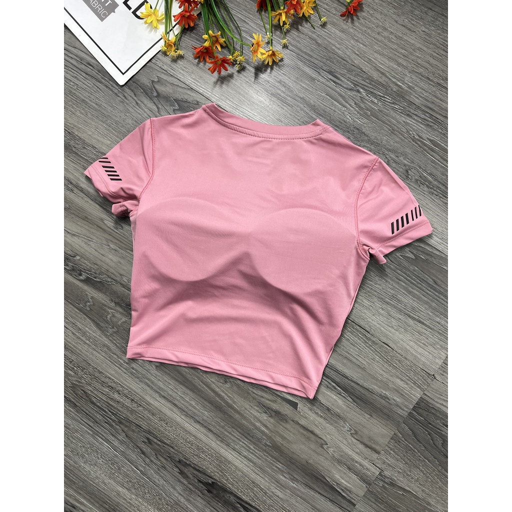 {free ship } áo crop top nữ ,kèm mút lót áo ,chất thun poly co dãn