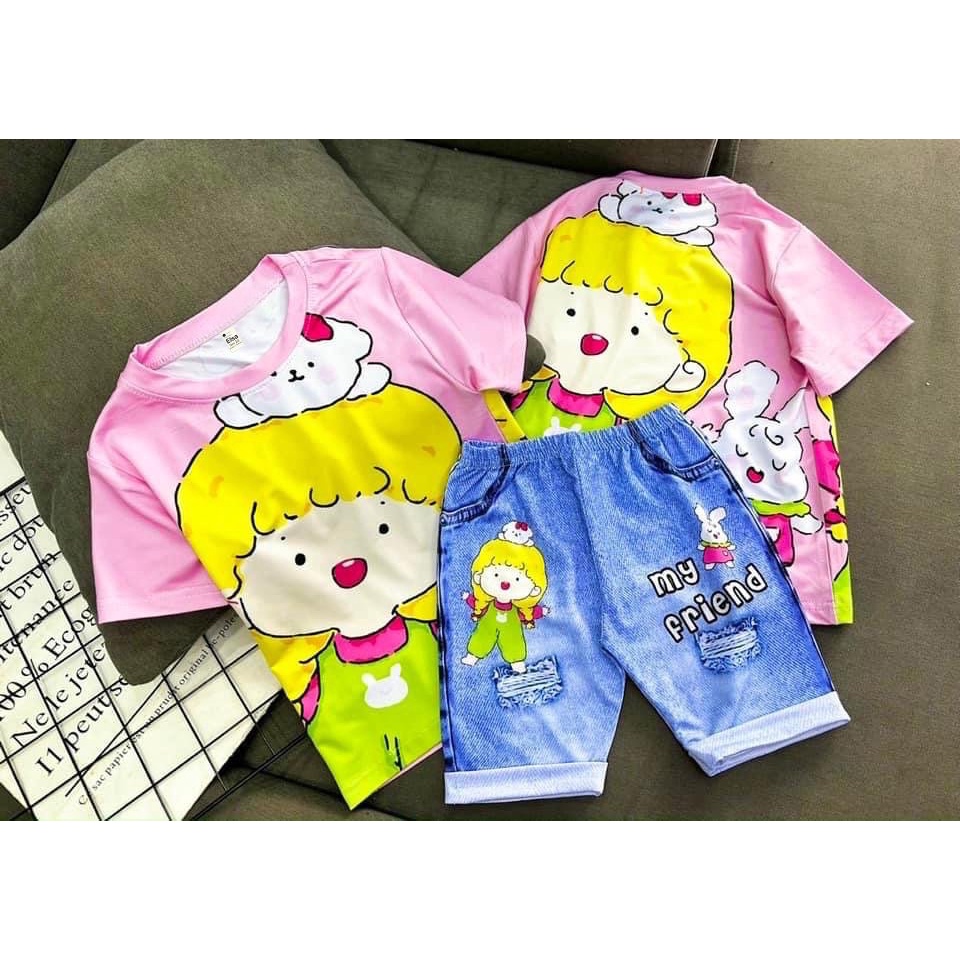 Đồ Bộ Bé Gái in Hình 3D .(8-40Kg). Chất Vải Dày Mịn Thoáng Mát Được Các Bé Yêu Thích Nhất #HOT TREND2023##